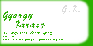 gyorgy karasz business card